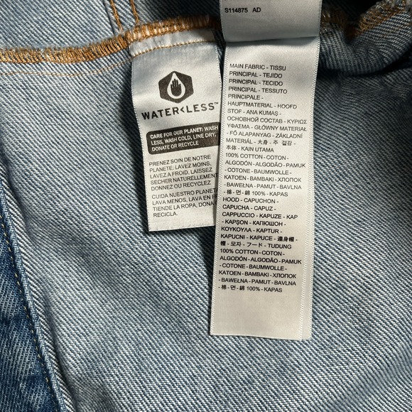 Levis Vintage Fit Hybrid Hooded Denim Trucker Hoodie Jean Jacket Mens XL - Picture 8 of 9